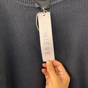 Lumiere cold shoulder Medium Navy Sweater